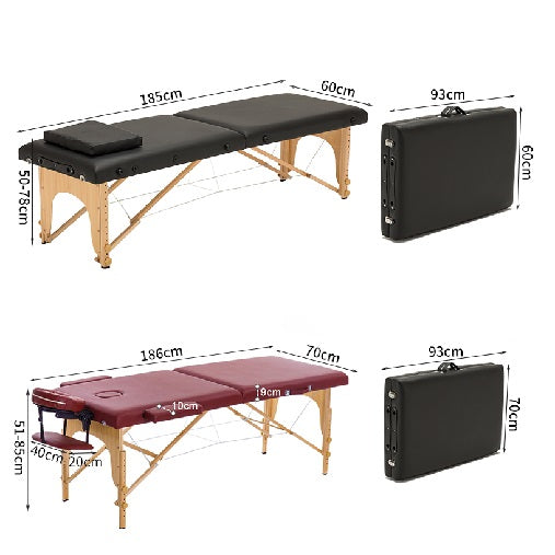 Massage Bed Foldable Grey, Wooden base - BM2523-123