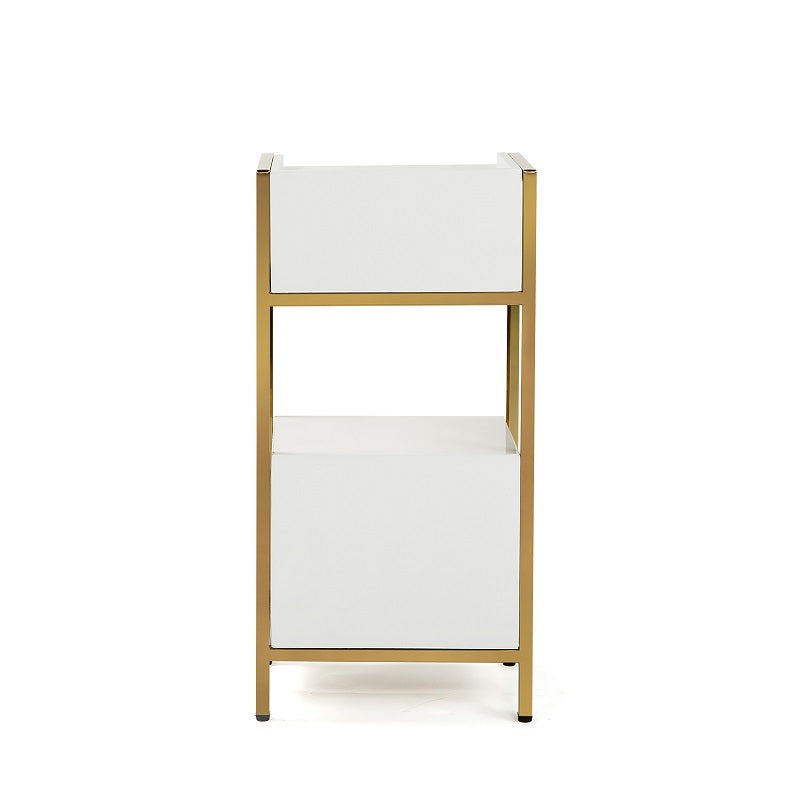 Salon Trolley 3 Drawer White, Golden Frame - MH-K001