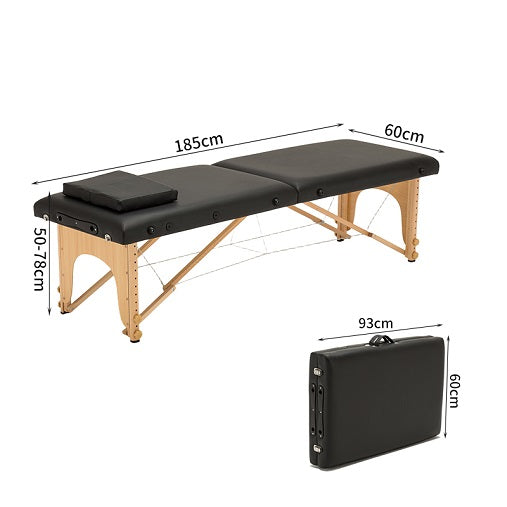 Massage Bed Foldable Grey, Wooden base - BM2523-123