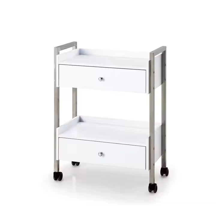 Derma Trolley 2 Drawer White - DP-6004